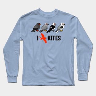 Cute Cartoon I Love Kites (Birds) Long Sleeve T-Shirt